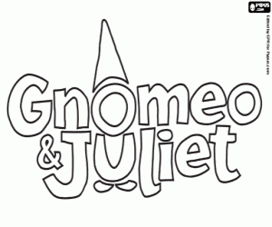 Colorear Logo de Gnomeo y Julieta