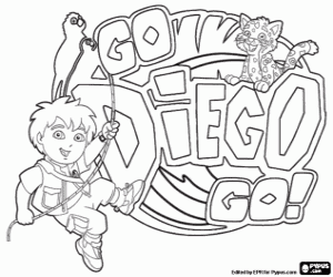 Colorear Logo de Go, Diego, Go!