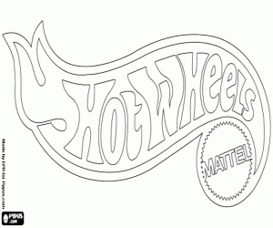Colorear Logo de Hot Wheels de Mattel