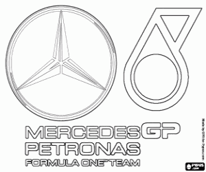 Colorear Logo de Mercedes GP Petronas F1 Team