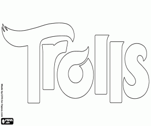 Colorear Logo de la película Trolls
