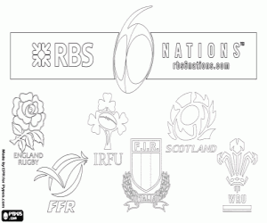 Colorear Logo de las Seis Naciones Rugby