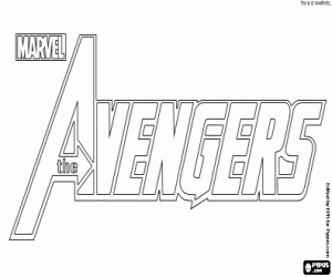 Colorear Logo de Los Vengadores, The Avengers