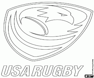 Colorear Logo del equipo USA de Rugby