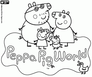 Colorear Logo del Parque Peppa Pig World