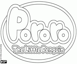 Colorear Logo del pingüino Pororo