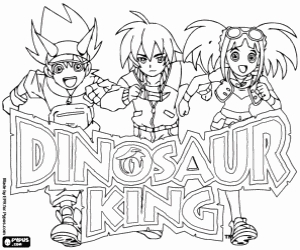 Colorear Logo Dinosaur King,protagonistas