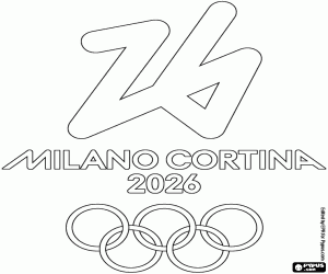 Colorear Logo Juegos Olímpicos Milán-Cortina 2026