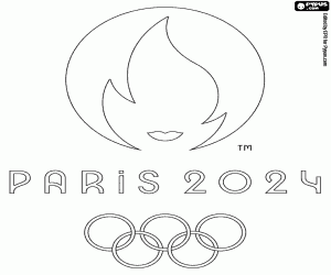 Colorear Logo Juegos Olímpicos París 2024