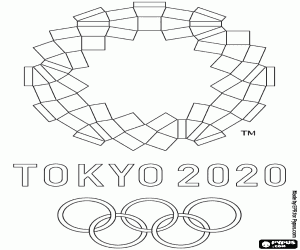 Colorear Logo Juegos Olímpicos Tokio 2020