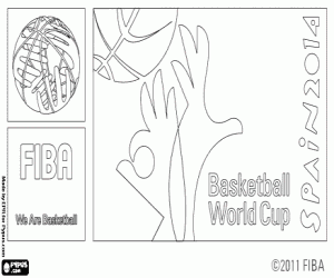Colorear Logo Mundial de Baloncesto 2014