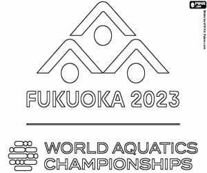 Colorear Logo Mundial de Natación de 2023