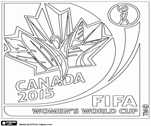 Colorear Logo Mundial Femenino Fútbol 2015