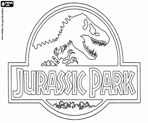 Colorear Logo original de Jurassic Park