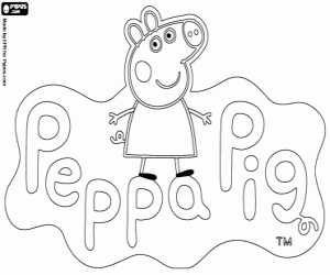 Colorear Logo Peppa Pig