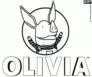 Colorear Logo con el personaje de Olivia