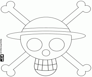 Colorear Logo Piratas del sombrero d paja