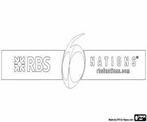 Colorear Logo Seis Naciones de rugby
