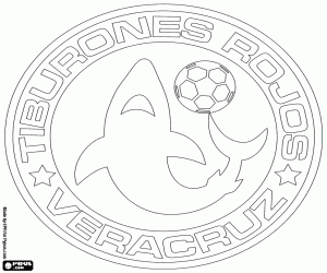 Colorear Logo Tiburones Rojos de Veracruz