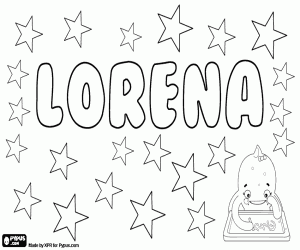 Colorear Lorena, nombre para niña