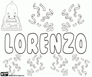 Colorear Lorenzo, nombre italiano español