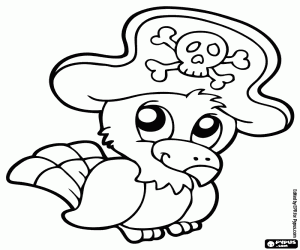 Colorear El loro de los piratas