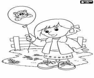 Colorear Lucy con un globo