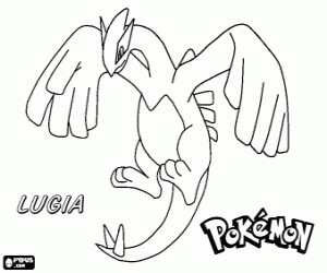 Colorear Lugia, un Pokémon
