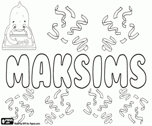 Colorear Maksims, nombre para niño