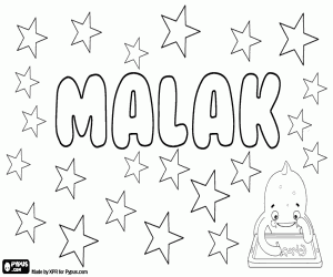Colorear Malak, nombre unisex