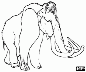 Colorear Mamut lanudo de la edad de hielo