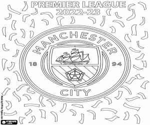 Colorear Manchester City, campeón 2022-23
