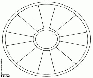Colorear Mandala con anillos y radios