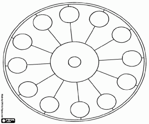 Colorear Mandala circular con círculos