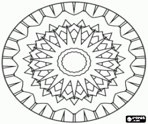 Colorear Mandala circular con estrella