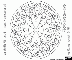 Colorear Mandala de velas en checo
