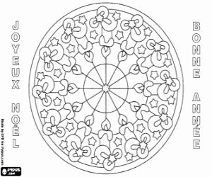 Colorear Mandala de velas, en francés