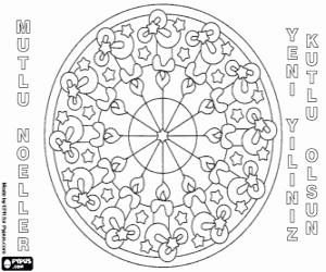 Colorear Mandala de velas en turco