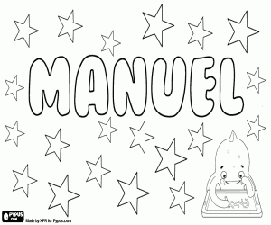 Colorear Manuel, nombre para niño