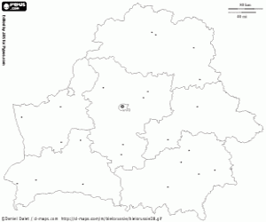 Colorear Mapa de Bielorrusia