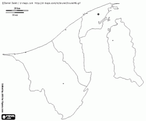 Colorear Mapa de Brunéi