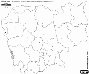 Colorear Mapa de Camboya