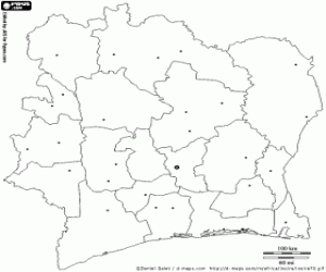 Colorear Mapa de Costa de Marfil