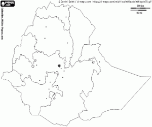 Colorear Mapa de Etiopía