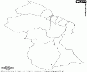 Colorear Mapa de Guyana