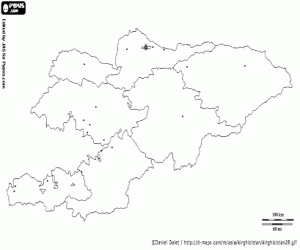 Colorear Mapa de Kirguistán