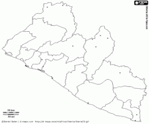 Colorear Mapa de Liberia