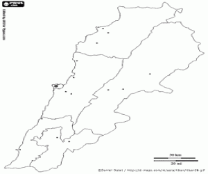 Colorear Mapa de Líbano