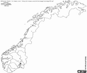 Colorear Mapa de Noruega