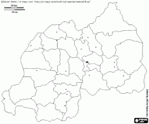 Colorear Mapa de Ruanda